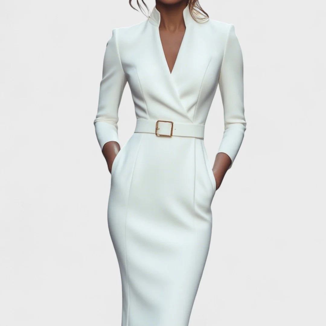 SERENA - Vestido refinado y elegante con cinturón