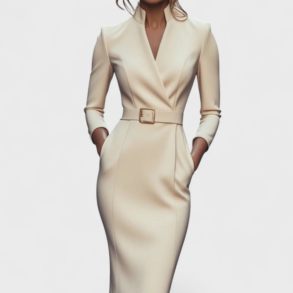 SERENA - Vestido refinado y elegante con cinturón
