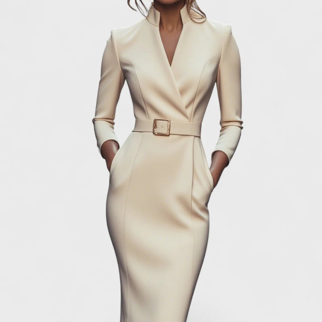 SERENA - Vestido refinado y elegante con cinturón
