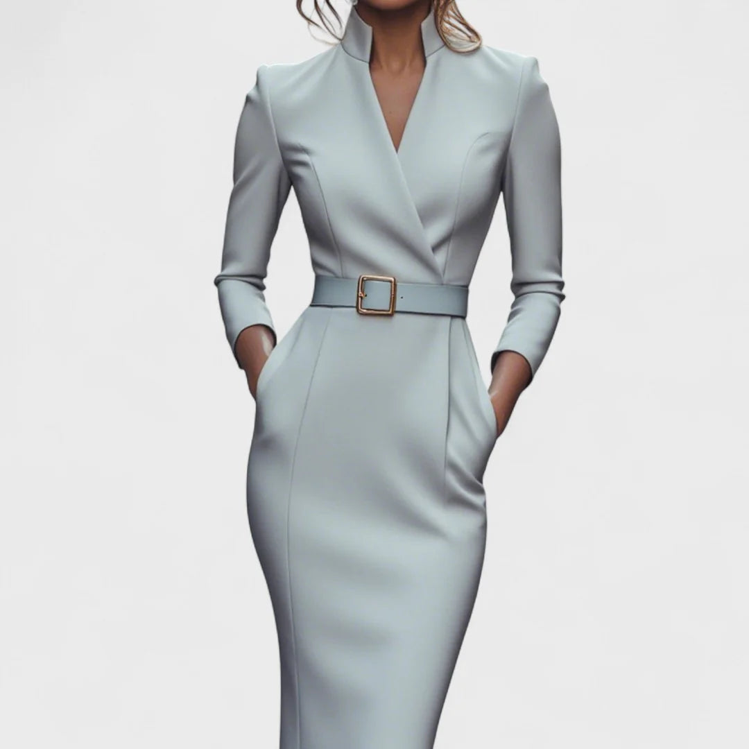 SERENA - Vestido refinado y elegante con cinturón