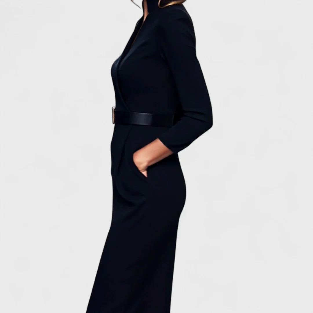 SERENA - Vestido refinado y elegante con cinturón