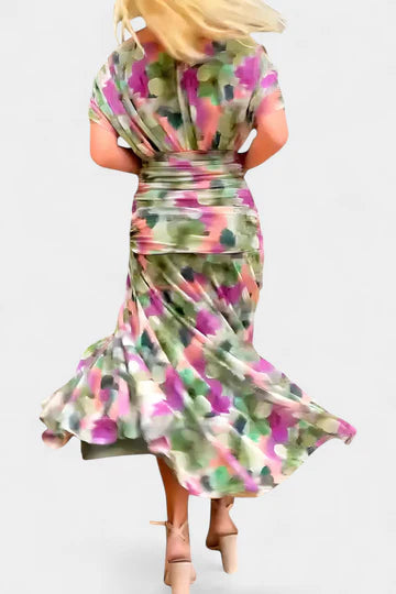 Florendra | Vestido largo floral con escote en V