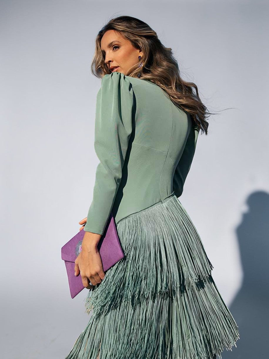 Sofía | Vestido con fleco elegante