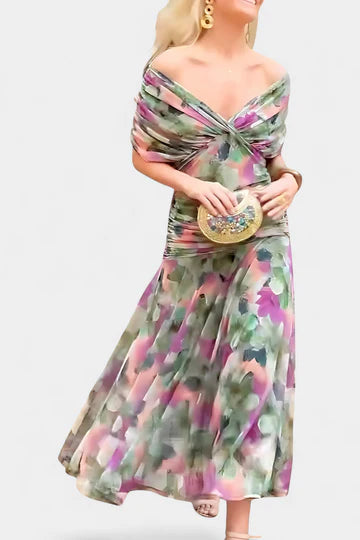 Florendra | Vestido largo floral con escote en V