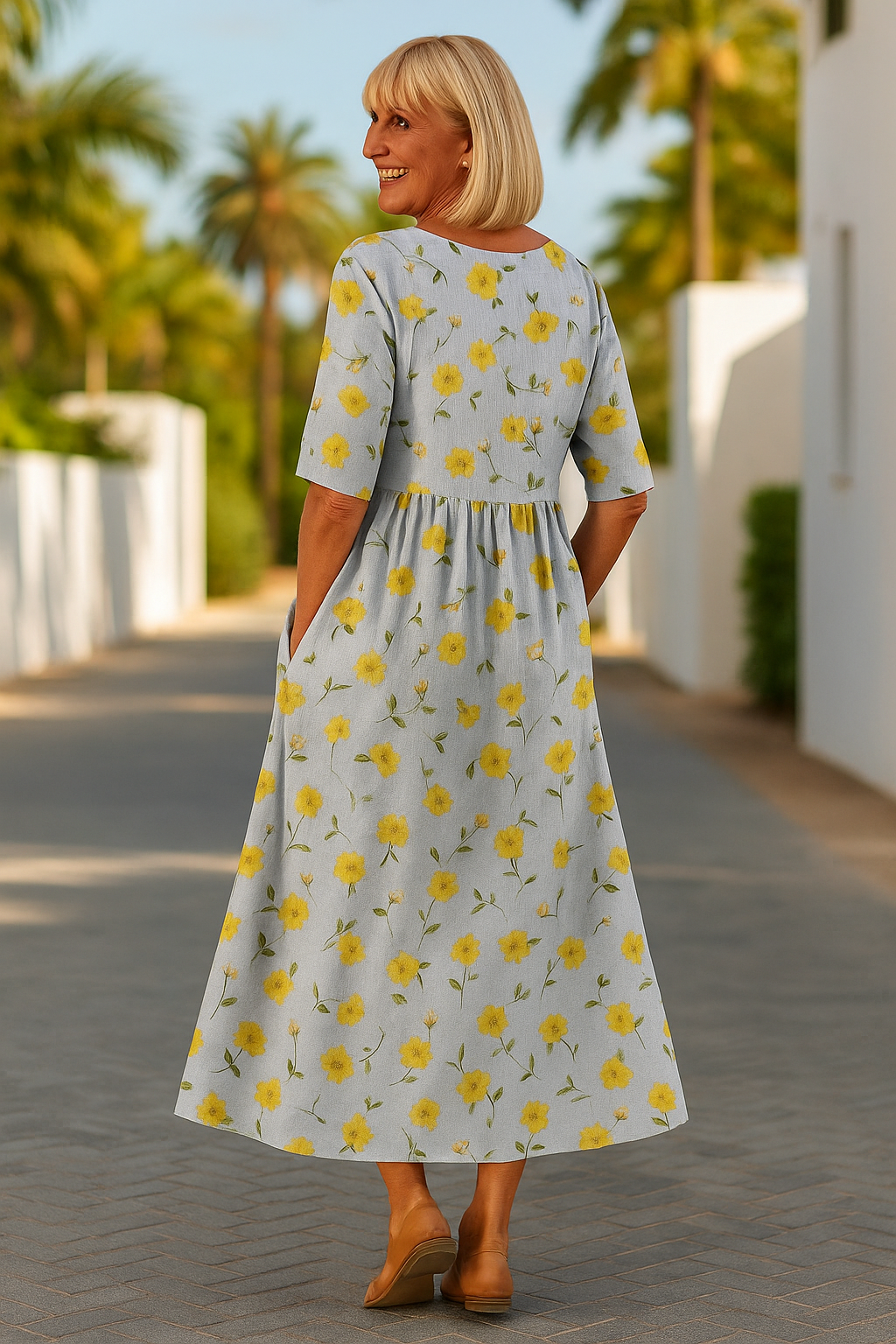 Eliza | Vestido midi holgado - Elegancia sin esfuerzo, comodidad diaria