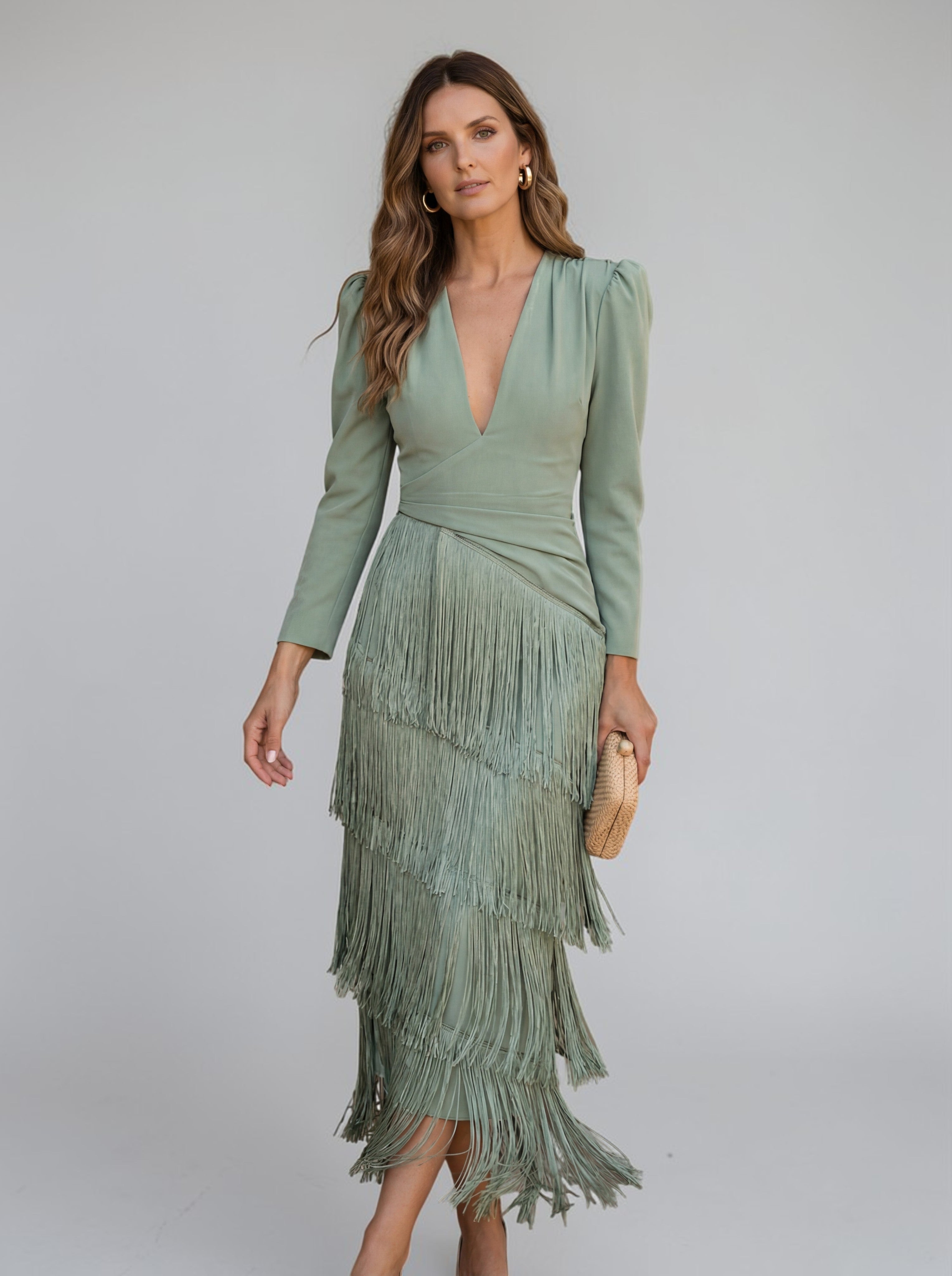 Sofía | Vestido con fleco elegante