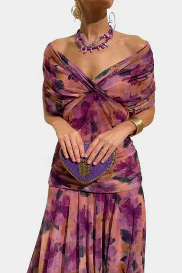 Florendra | Vestido largo floral con escote en V