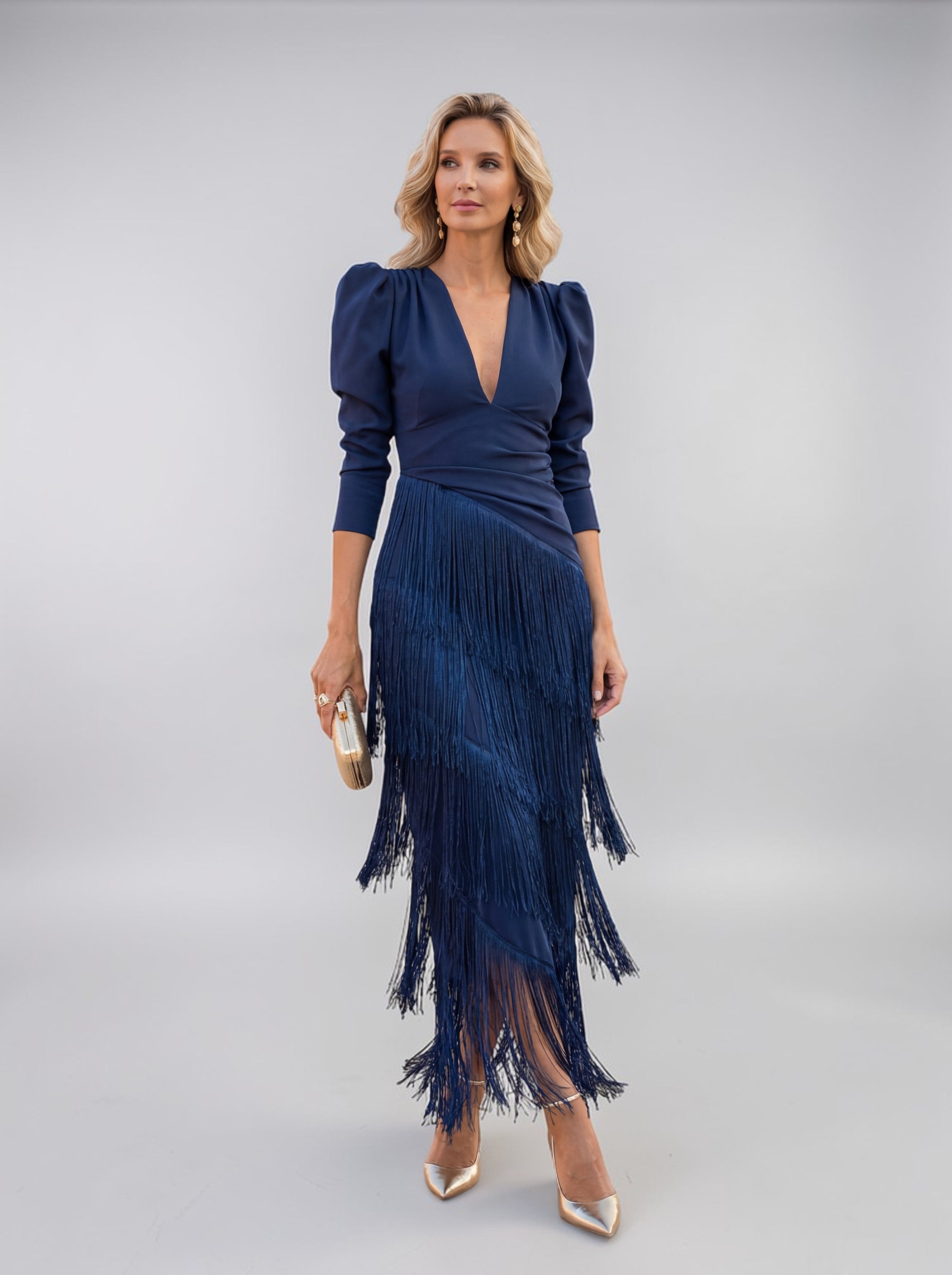 Sofía | Vestido con fleco elegante