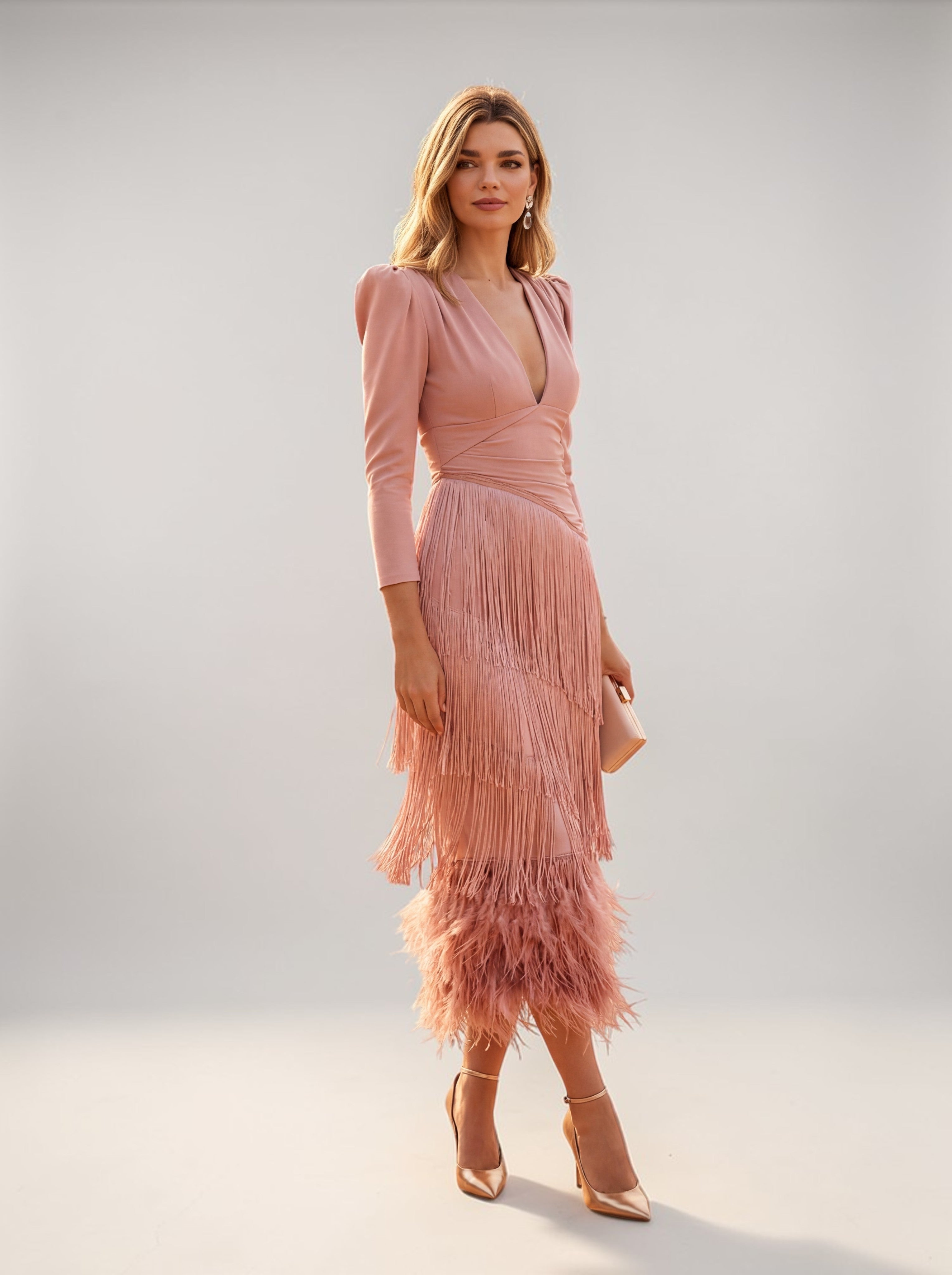 Sofía | Vestido con fleco elegante