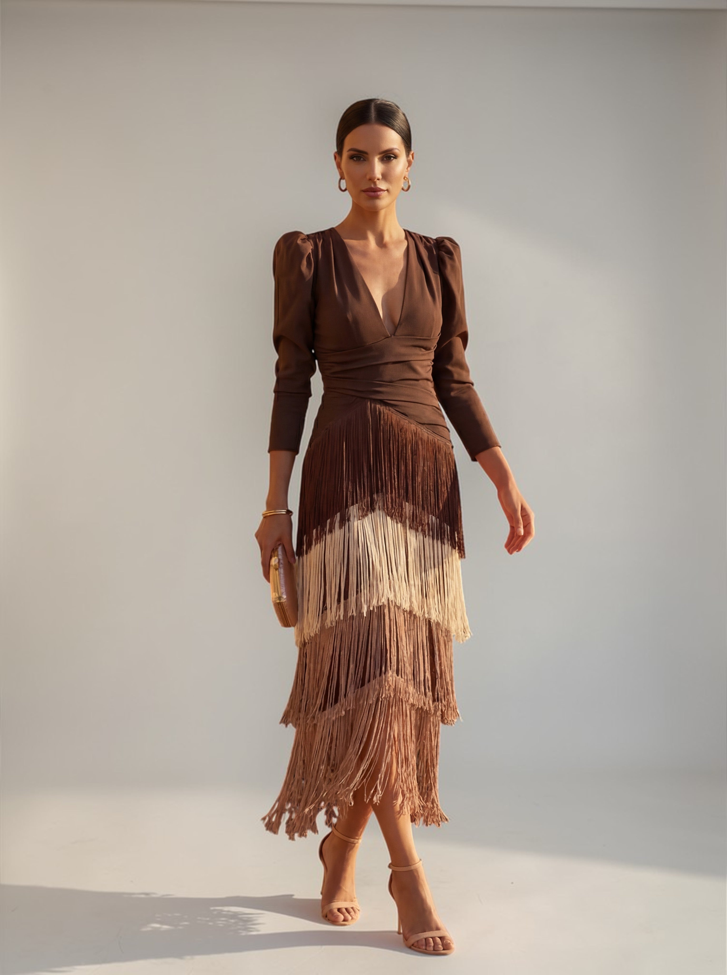 Sofía | Vestido con fleco elegante