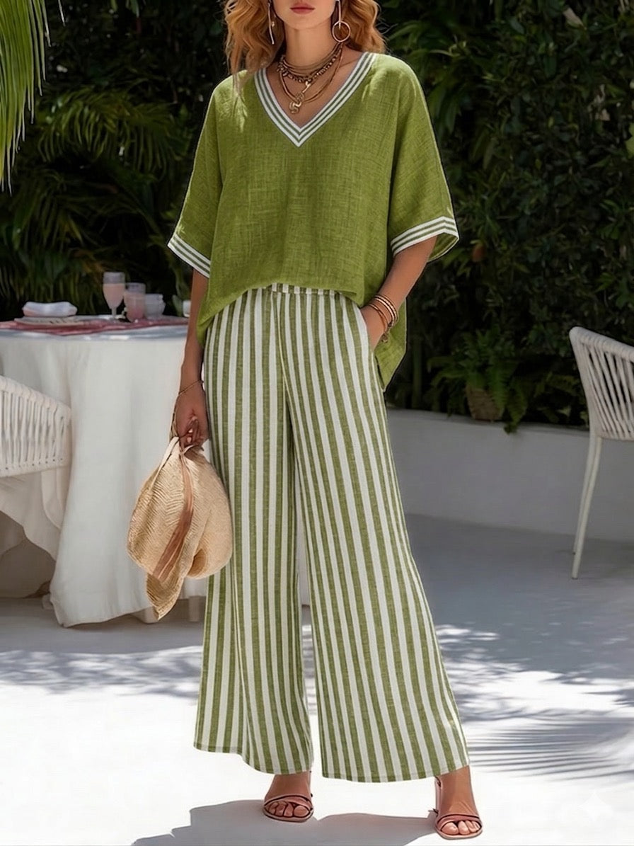 Amélia | Conjunto Suelto de Verano con Pantalón Fluido