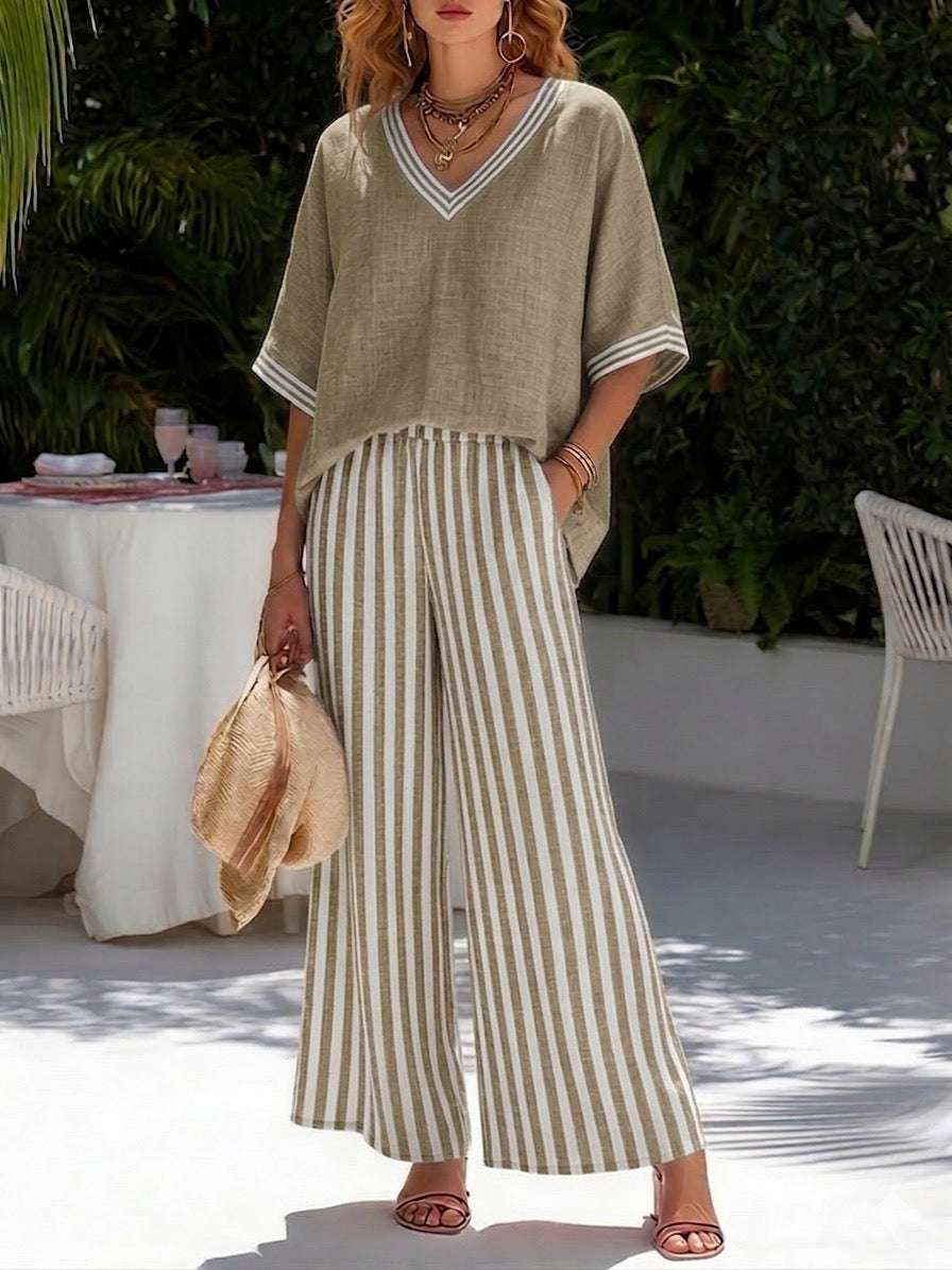Amélia | Conjunto Suelto de Verano con Pantalón Fluido